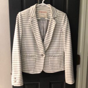 Waist length grey and white blazer